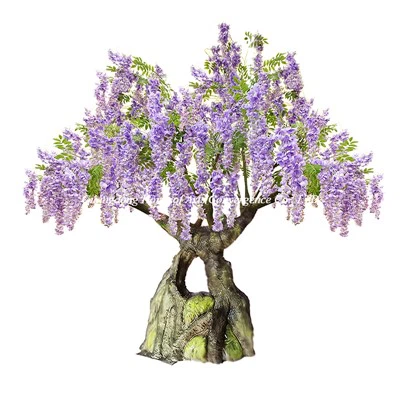 300 cm sztuczne drzewo Wisteria z rzeźbitym bagażnikiem