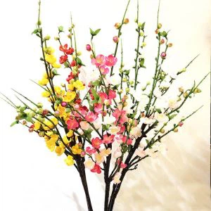 Sztuczny duży kwiat Plum z prawdziwym dotykiem