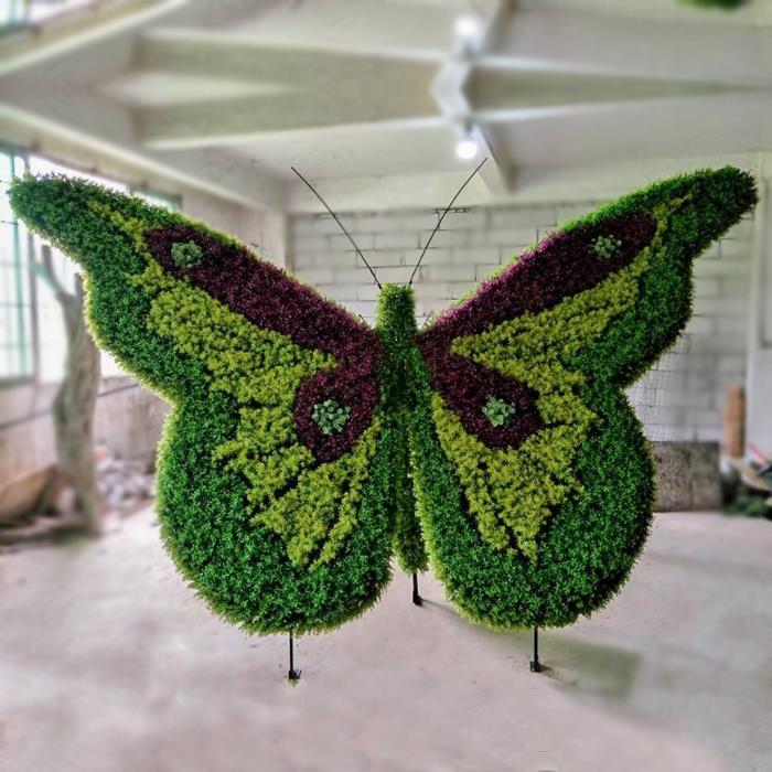 Sztuczne zielone motyle Topiary Architektura krajobrazu